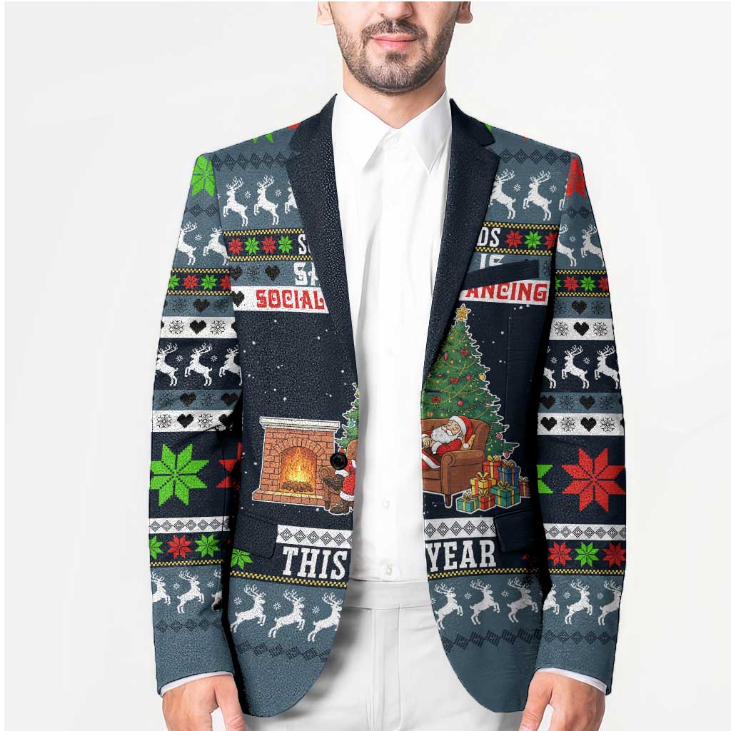 Sorry Kids Santa Is Social Distancing This Year Christmas Blazer Xmas Holiday Patterns - Wonder Print Shop