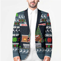 Sorry Kids Santa Is Social Distancing This Year Christmas Blazer Xmas Holiday Patterns - Wonder Print Shop