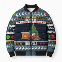 Sorry Kids Santa Is Social Distancing This Year Christmas Bomber Puffer Jacket Xmas Holiday Patterns - Wonder Print Shop