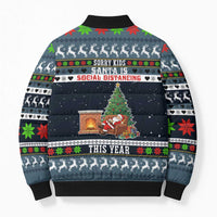 Sorry Kids Santa Is Social Distancing This Year Christmas Bomber Puffer Jacket Xmas Holiday Patterns - Wonder Print Shop