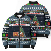 Sorry Kids Santa Is Social Distancing This Year Christmas Bomber Puffer Jacket Xmas Holiday Patterns - Wonder Print Shop