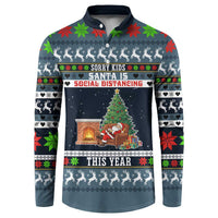 Sorry Kids Santa Is Social Distancing This Year Christmas Button Sweatshirt Xmas Holiday Patterns - Wonder Print Shop