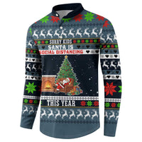 Sorry Kids Santa Is Social Distancing This Year Christmas Button Sweatshirt Xmas Holiday Patterns - Wonder Print Shop