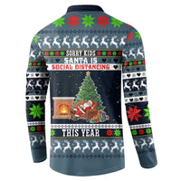 Sorry Kids Santa Is Social Distancing This Year Christmas Button Sweatshirt Xmas Holiday Patterns - Wonder Print Shop