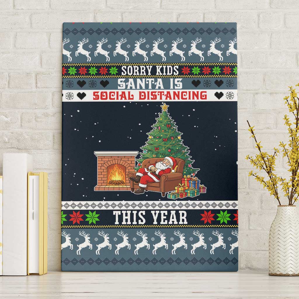 Sorry Kids Santa Is Social Distancing This Year Christmas Canvas Wall Art Xmas Holiday Patterns - Wonder Print Shop