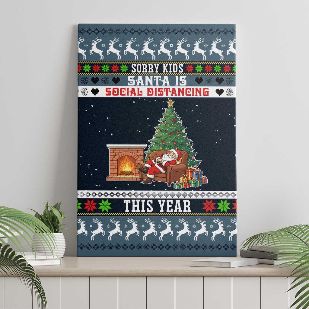 Sorry Kids Santa Is Social Distancing This Year Christmas Canvas Wall Art Xmas Holiday Patterns - Wonder Print Shop
