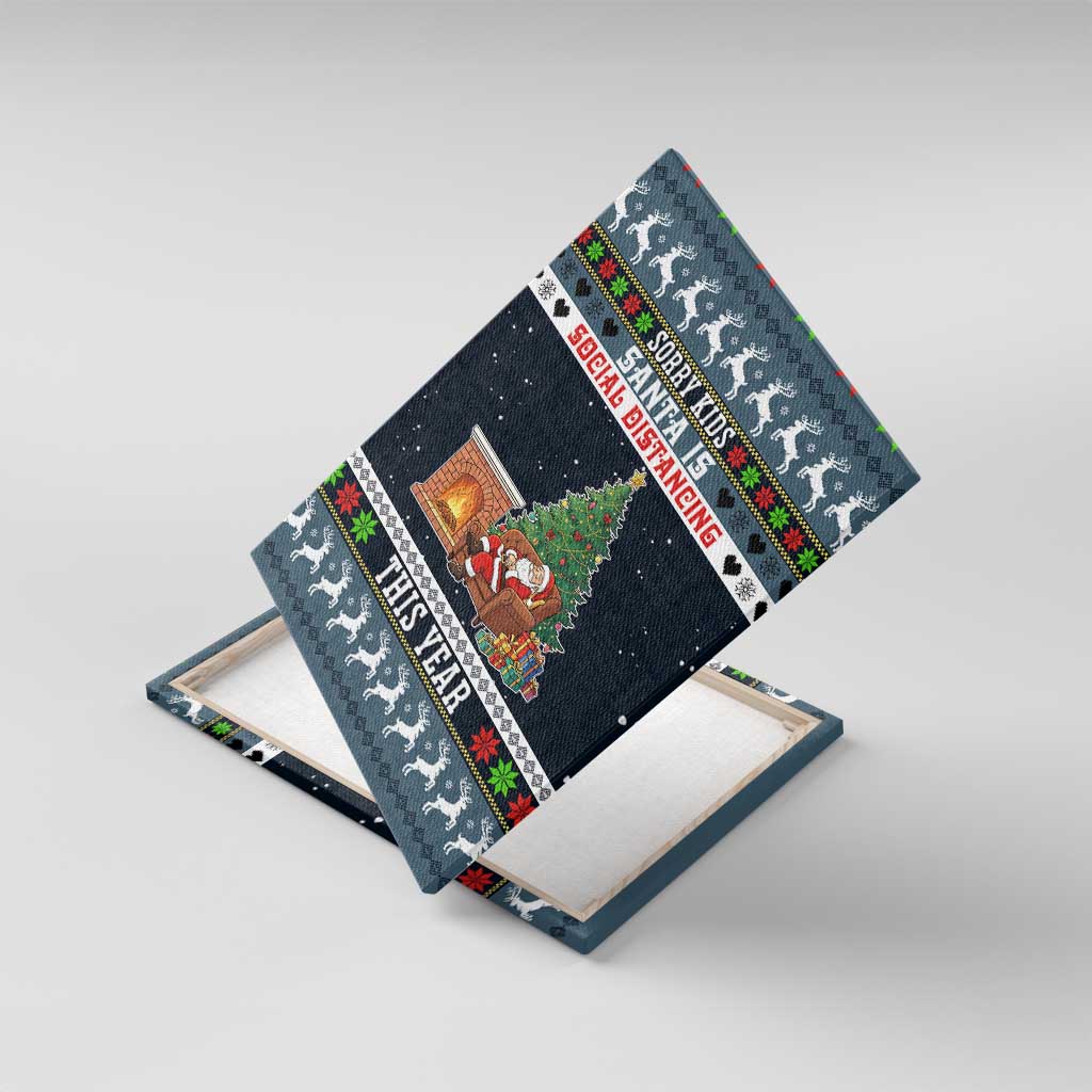 Sorry Kids Santa Is Social Distancing This Year Christmas Canvas Wall Art Xmas Holiday Patterns - Wonder Print Shop