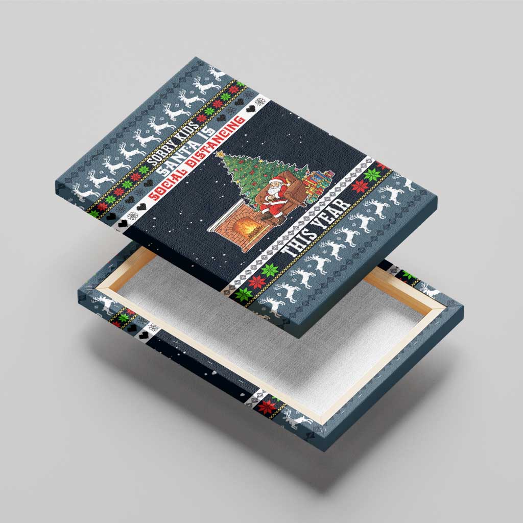 Sorry Kids Santa Is Social Distancing This Year Christmas Canvas Wall Art Xmas Holiday Patterns - Wonder Print Shop