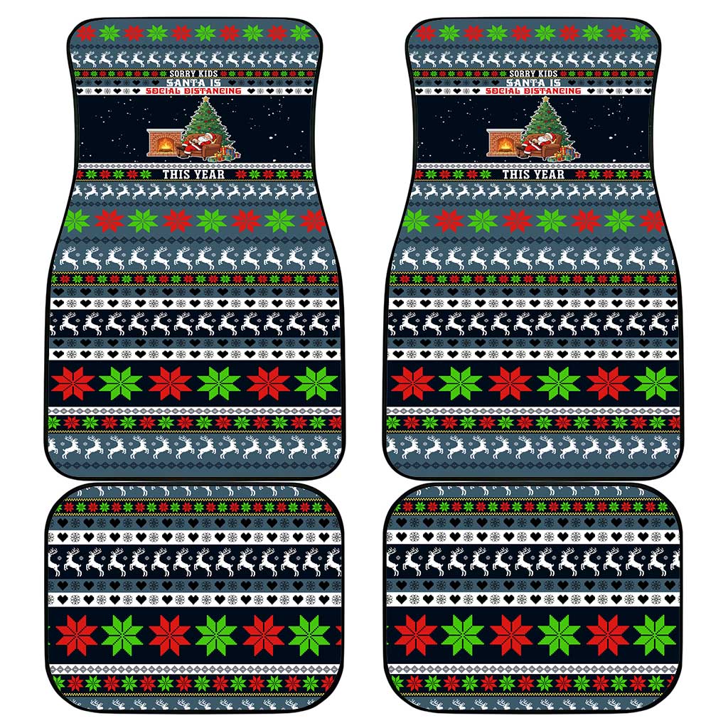 Sorry Kids Santa Is Social Distancing This Year Christmas Car Mats Xmas Holiday Patterns - Wonder Print Shop