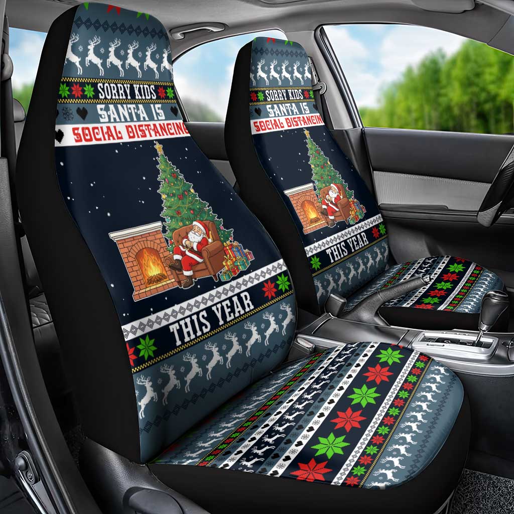 Sorry Kids Santa Is Social Distancing This Year Christmas Car Seat Cover Xmas Holiday Patterns - Wonder Print Shop
