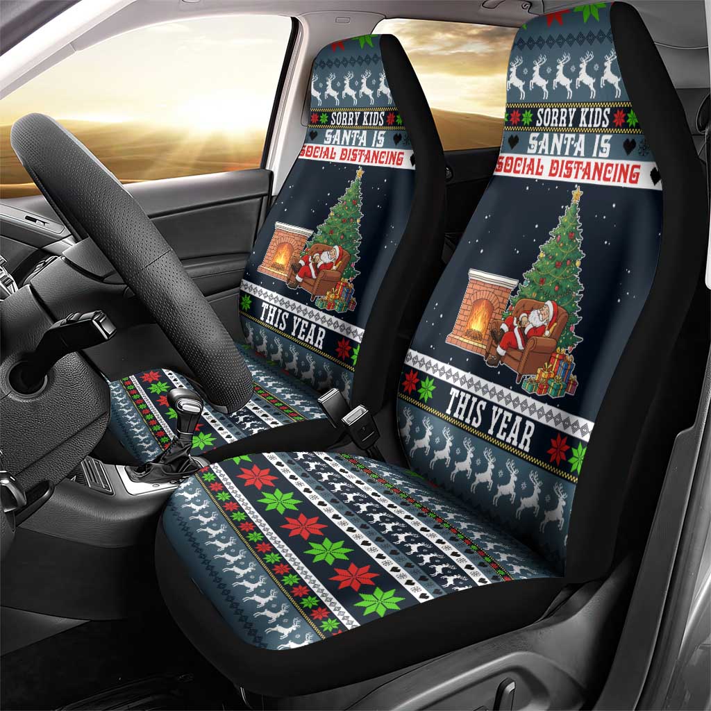Sorry Kids Santa Is Social Distancing This Year Christmas Car Seat Cover Xmas Holiday Patterns - Wonder Print Shop