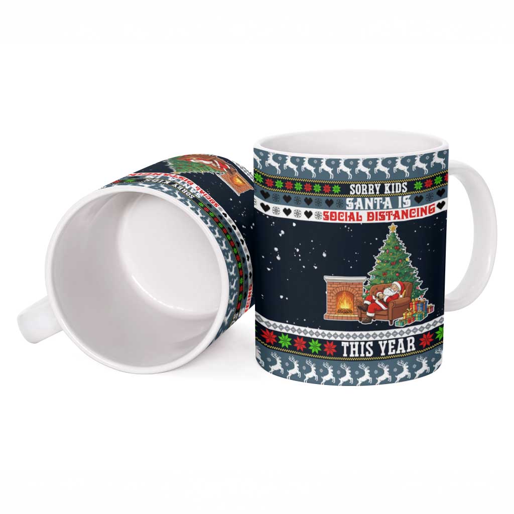 Sorry Kids Santa Is Social Distancing This Year Christmas Ceramic Mug Xmas Holiday Patterns - Wonder Print Shop