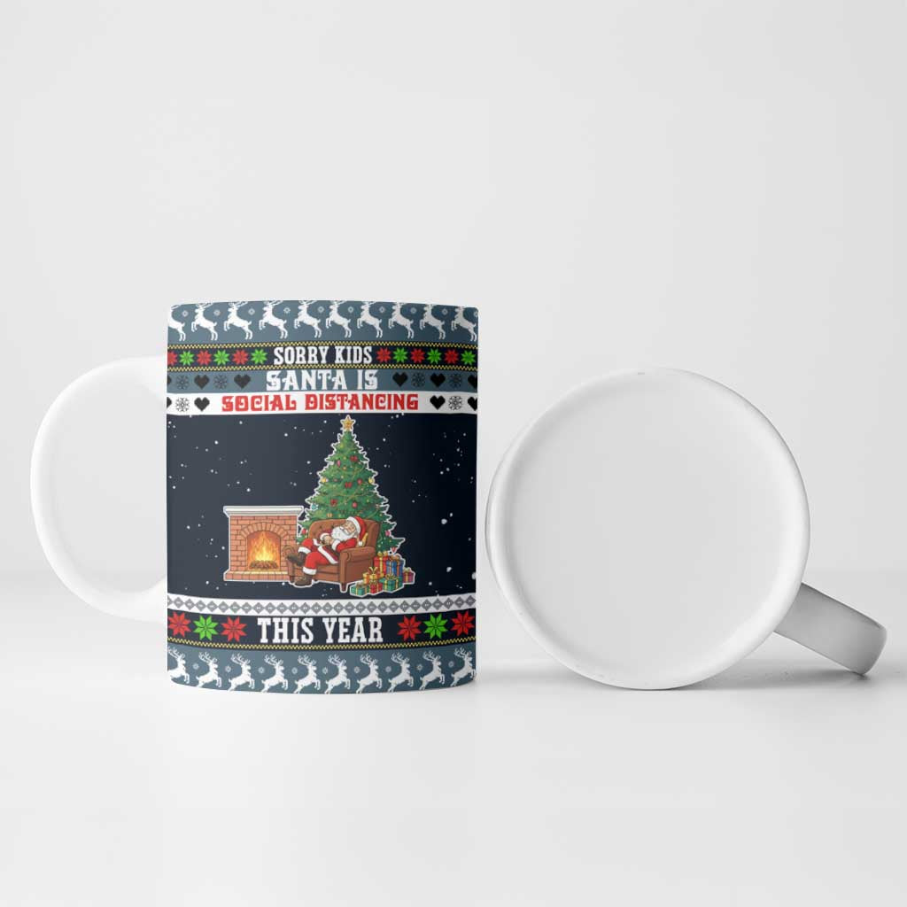 Sorry Kids Santa Is Social Distancing This Year Christmas Ceramic Mug Xmas Holiday Patterns - Wonder Print Shop