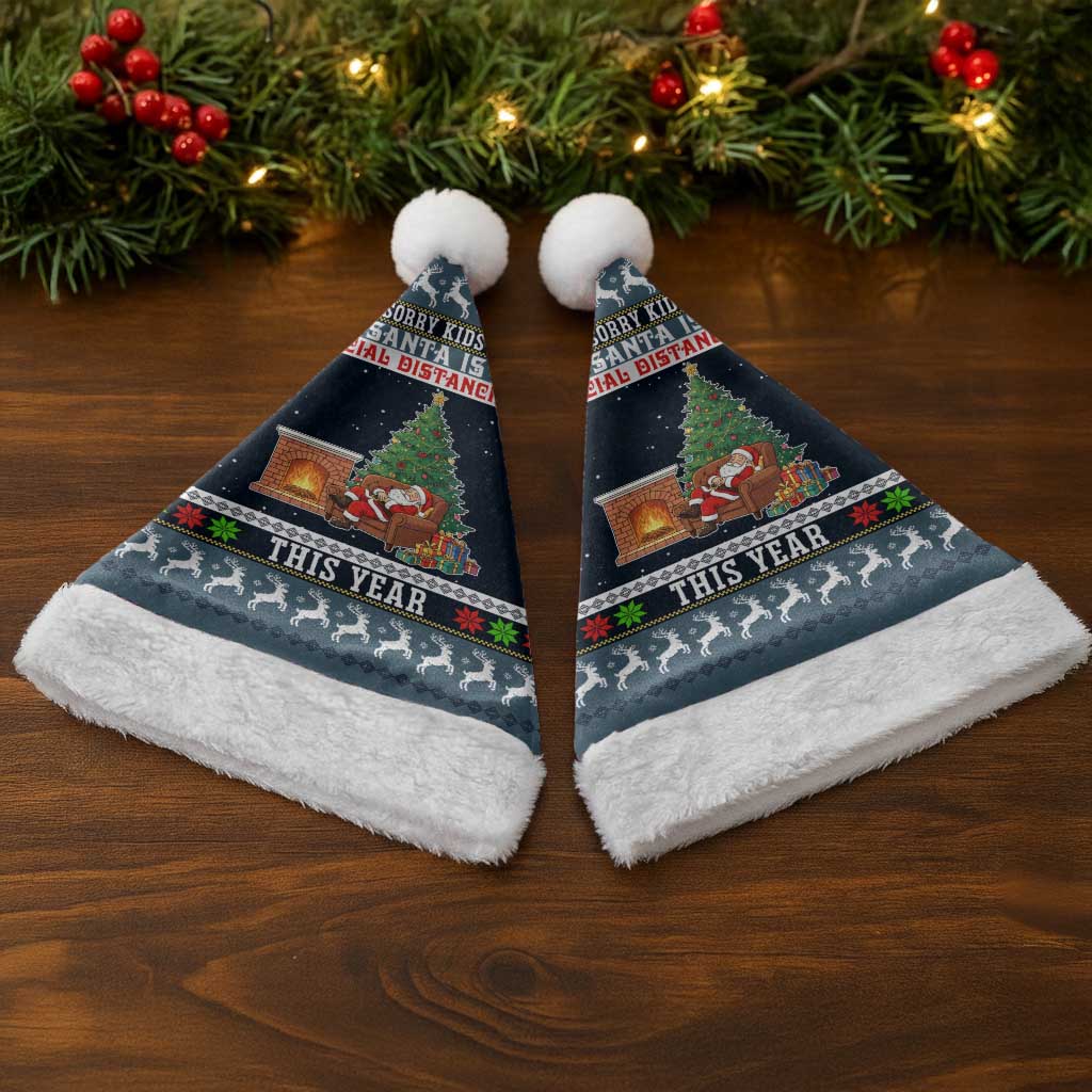 Sorry Kids Santa Is Social Distancing This Year Christmas Santa Hat Xmas Holiday Patterns - Wonder Print Shop