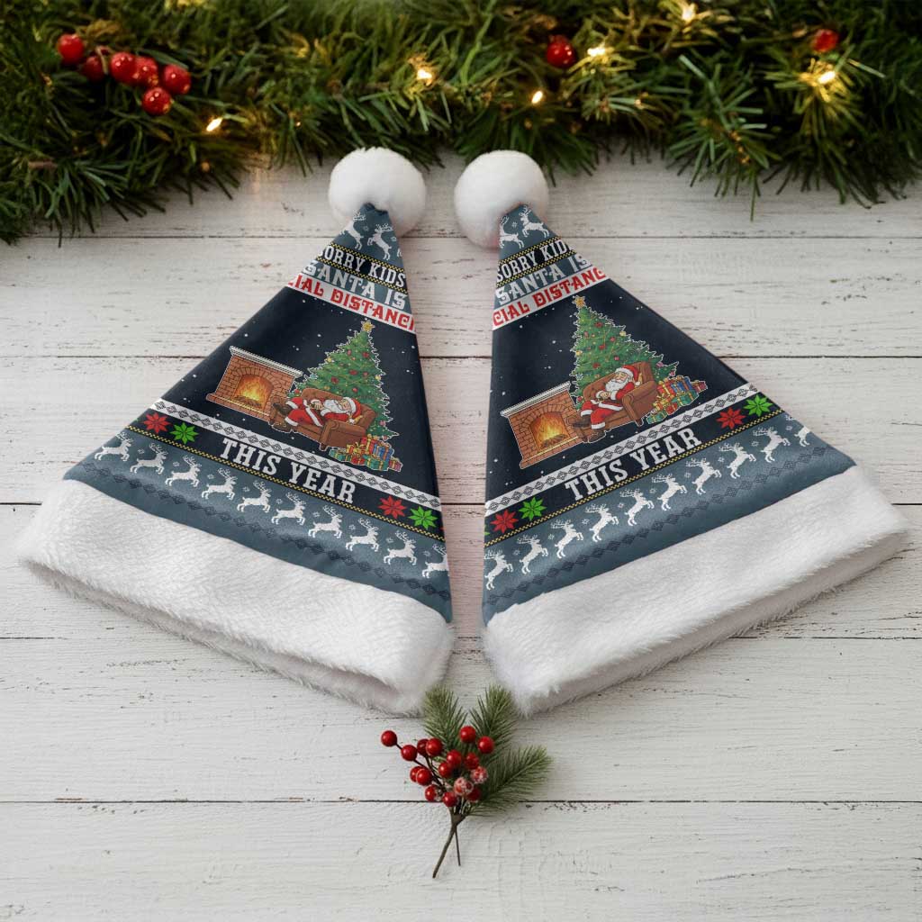 Sorry Kids Santa Is Social Distancing This Year Christmas Santa Hat Xmas Holiday Patterns - Wonder Print Shop