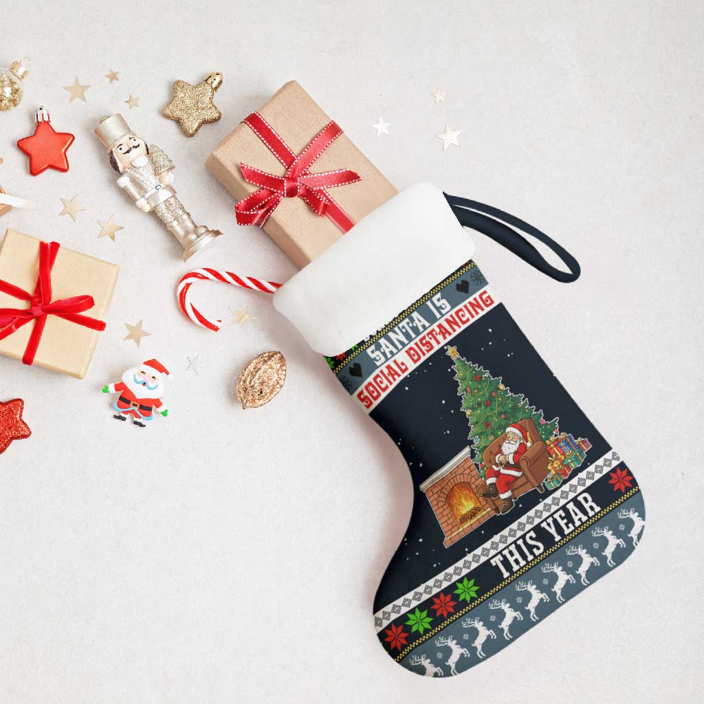 Sorry Kids Santa Is Social Distancing This Year Christmas Stocking Xmas Holiday Patterns - Wonder Print Shop