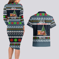 Sorry Kids Santa Is Social Distancing This Year Christmas Couples Matching Long Sleeve Bodycon Dress and Hawaiian Shirt Xmas Holiday Patterns - Wonder Print Shop