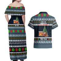 Sorry Kids Santa Is Social Distancing This Year Christmas Couples Matching Off Shoulder Maxi Dress and Hawaiian Shirt Xmas Holiday Patterns - Wonder Print Shop