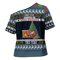 Sorry Kids Santa Is Social Distancing This Year Christmas Cross Shoulder Shirt Xmas Holiday Patterns - Wonder Print Shop