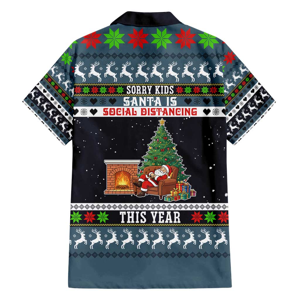 Sorry Kids Santa Is Social Distancing This Year Christmas Family Matching Long Sleeve Bodycon Dress and Hawaiian Shirt Xmas Holiday Patterns - Wonder Print Shop
