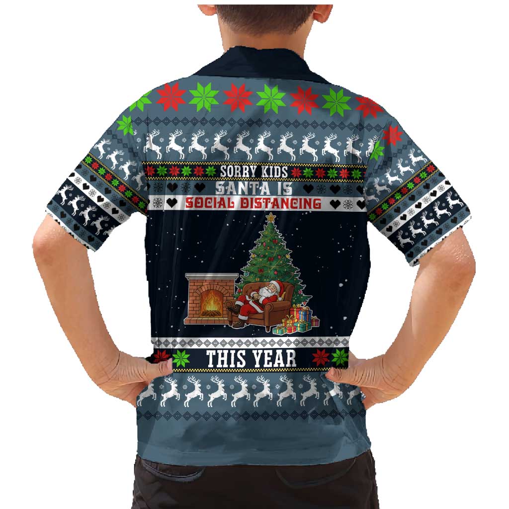 Sorry Kids Santa Is Social Distancing This Year Christmas Family Matching Mermaid Dress and Hawaiian Shirt Xmas Holiday Patterns - Wonder Print Shop