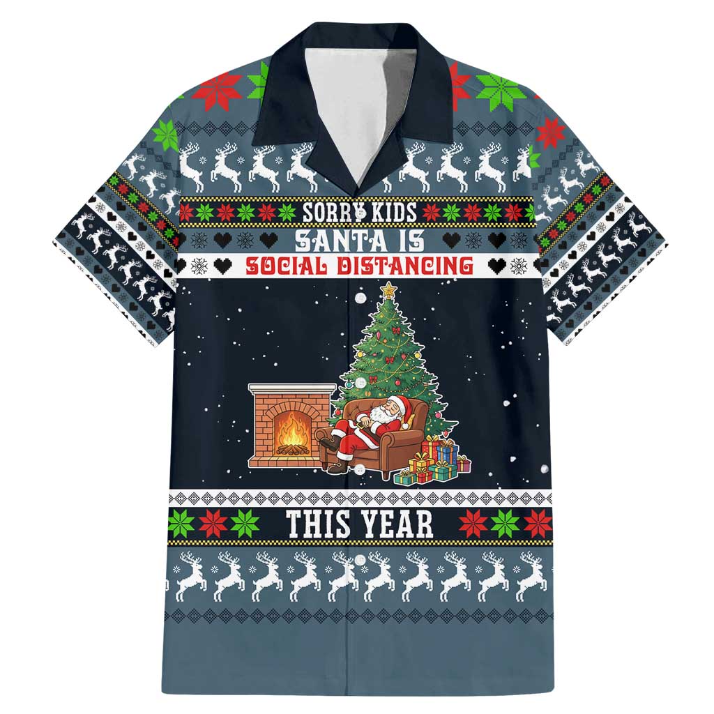 Sorry Kids Santa Is Social Distancing This Year Christmas Family Matching Mermaid Dress and Hawaiian Shirt Xmas Holiday Patterns - Wonder Print Shop