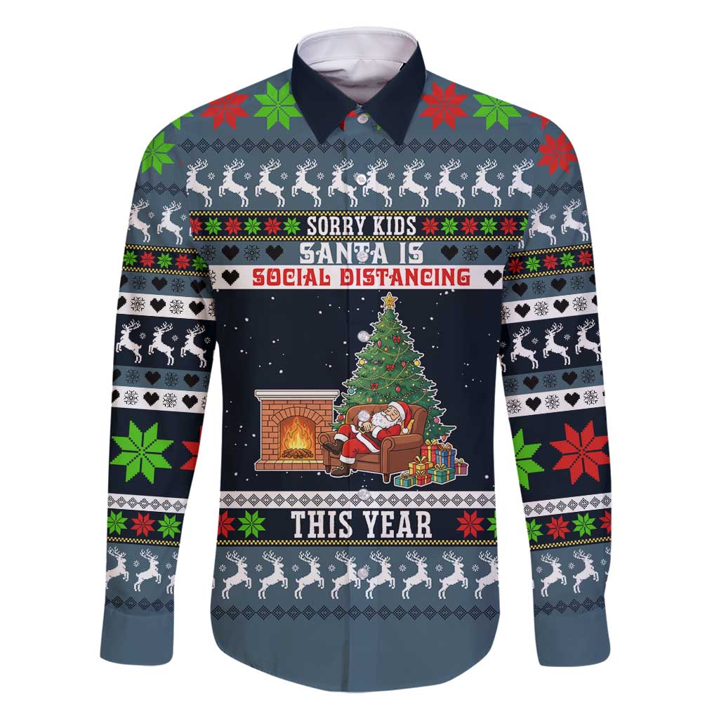 Sorry Kids Santa Is Social Distancing This Year Christmas Family Matching Mermaid Dress and Hawaiian Shirt Xmas Holiday Patterns - Wonder Print Shop