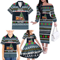 Sorry Kids Santa Is Social Distancing This Year Christmas Family Matching Off The Shoulder Long Sleeve Dress and Hawaiian Shirt Xmas Holiday Patterns - Wonder Print Shop