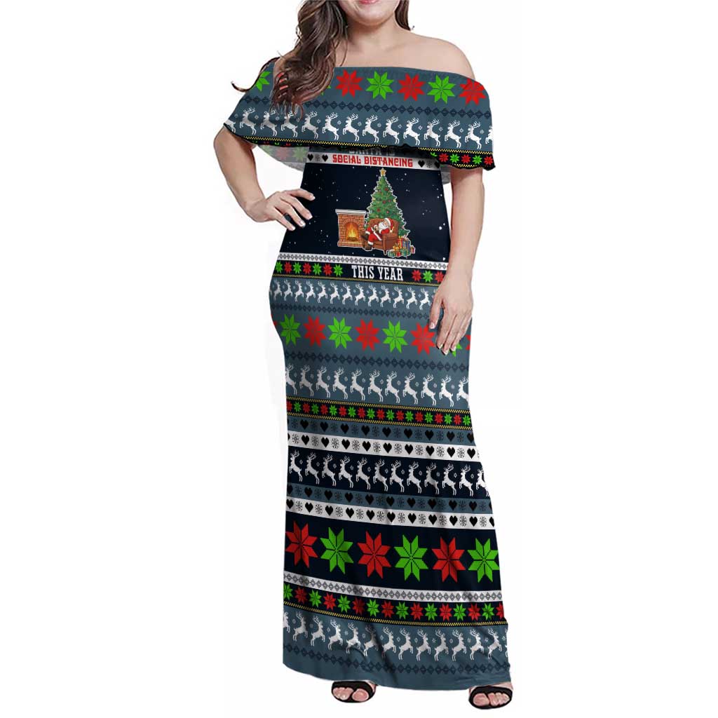 Sorry Kids Santa Is Social Distancing This Year Christmas Family Matching Off Shoulder Maxi Dress and Hawaiian Shirt Xmas Holiday Patterns - Wonder Print Shop