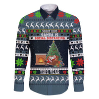 Sorry Kids Santa Is Social Distancing This Year Christmas Family Matching Off Shoulder Short Dress and Hawaiian Shirt Xmas Holiday Patterns - Wonder Print Shop