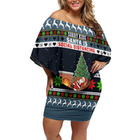 Sorry Kids Santa Is Social Distancing This Year Christmas Family Matching Off Shoulder Short Dress and Hawaiian Shirt Xmas Holiday Patterns - Wonder Print Shop