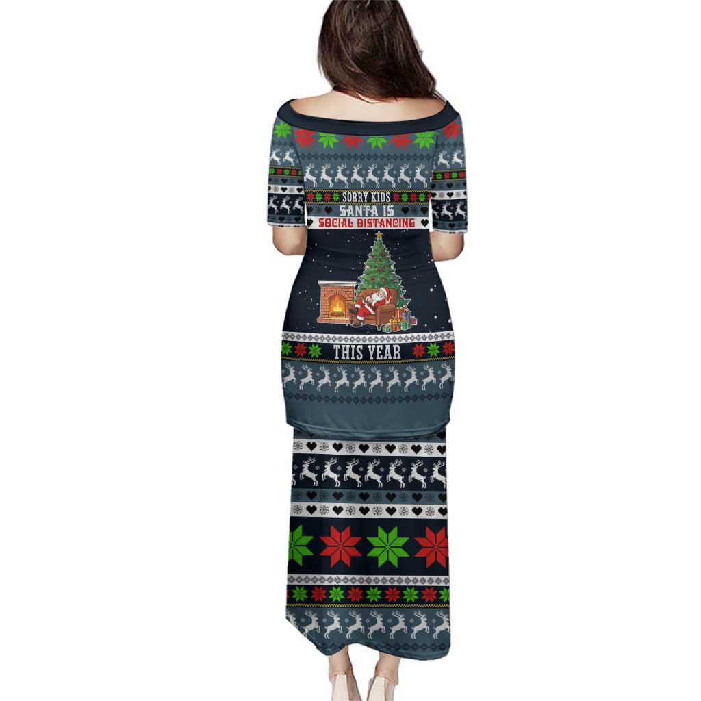 Sorry Kids Santa Is Social Distancing This Year Christmas Family Matching Puletasi and Hawaiian Shirt Xmas Holiday Patterns - Wonder Print Shop