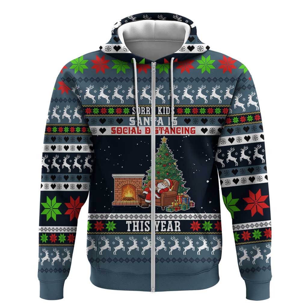 Sorry Kids Santa Is Social Distancing This Year Christmas Hoodie Xmas Holiday Patterns - Wonder Print Shop
