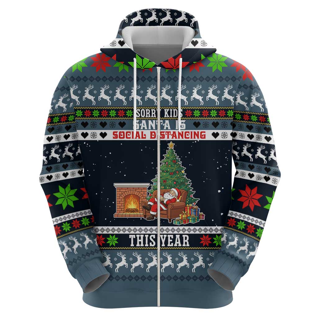 Sorry Kids Santa Is Social Distancing This Year Christmas Hoodie Xmas Holiday Patterns - Wonder Print Shop