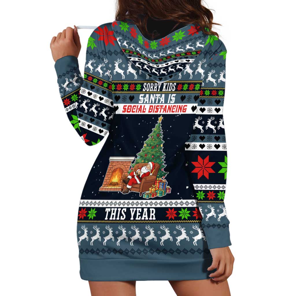 Sorry Kids Santa Is Social Distancing This Year Christmas Hoodie Dress Xmas Holiday Patterns - Wonder Print Shop