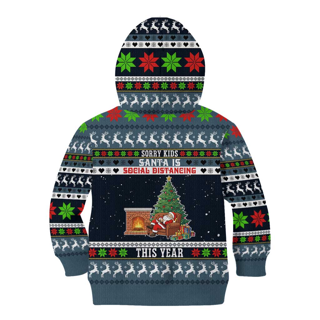 Sorry Kids Santa Is Social Distancing This Year Christmas Kid Hoodie Xmas Holiday Patterns - Wonder Print Shop