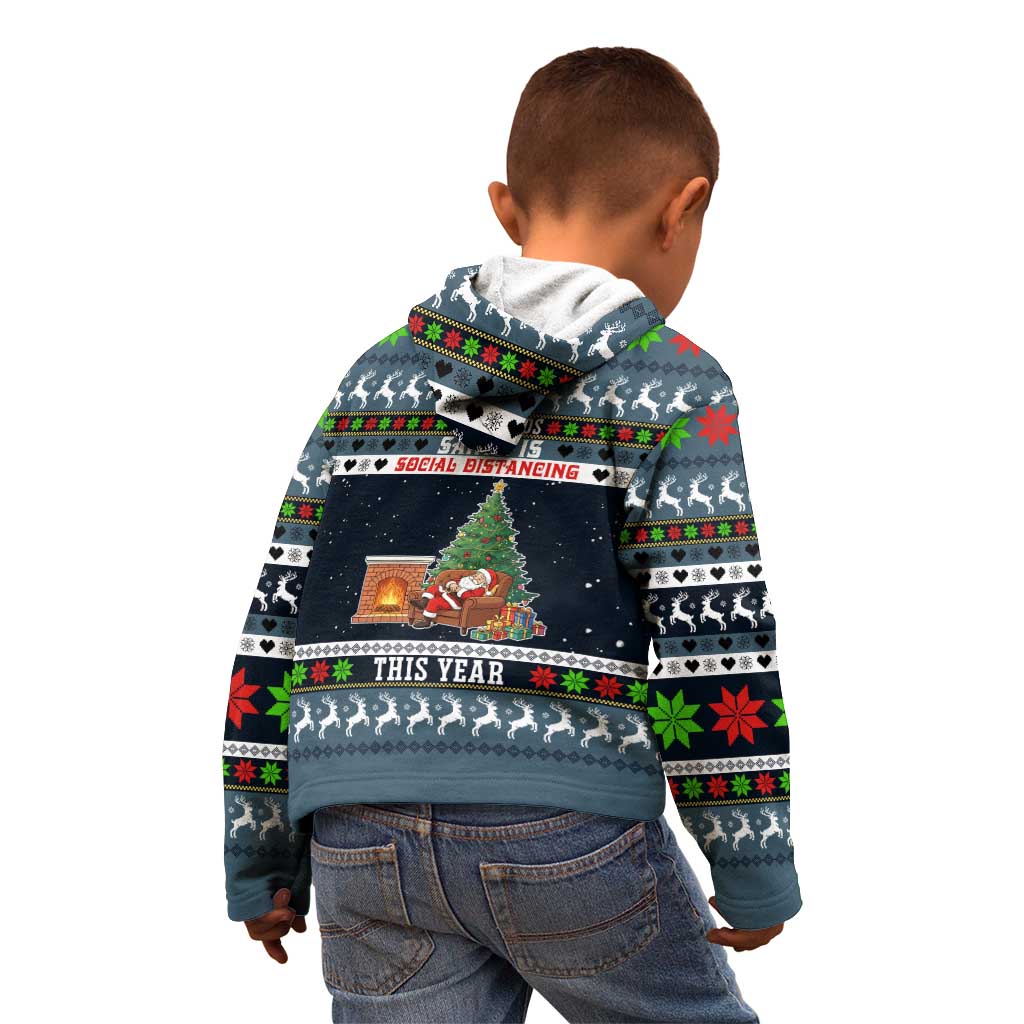 Sorry Kids Santa Is Social Distancing This Year Christmas Kid Hoodie Xmas Holiday Patterns - Wonder Print Shop