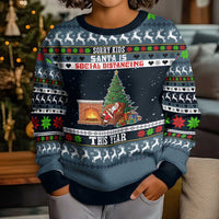 Sorry Kids Santa Is Social Distancing This Year Christmas Kid Ugly Christmas Sweater Xmas Holiday Patterns - Wonder Print Shop