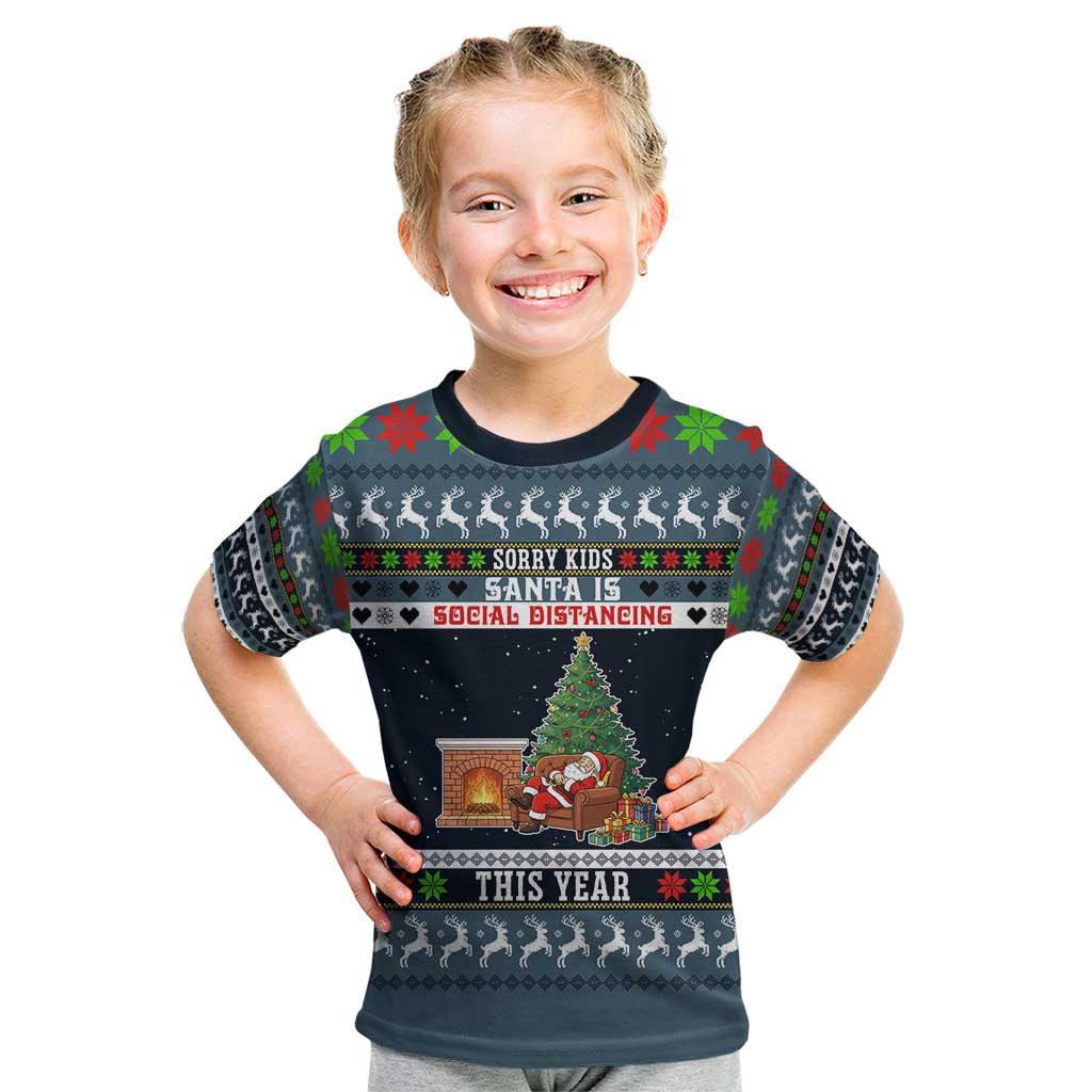 Sorry Kids Santa Is Social Distancing This Year Christmas Kid T Shirt Xmas Holiday Patterns - Wonder Print Shop