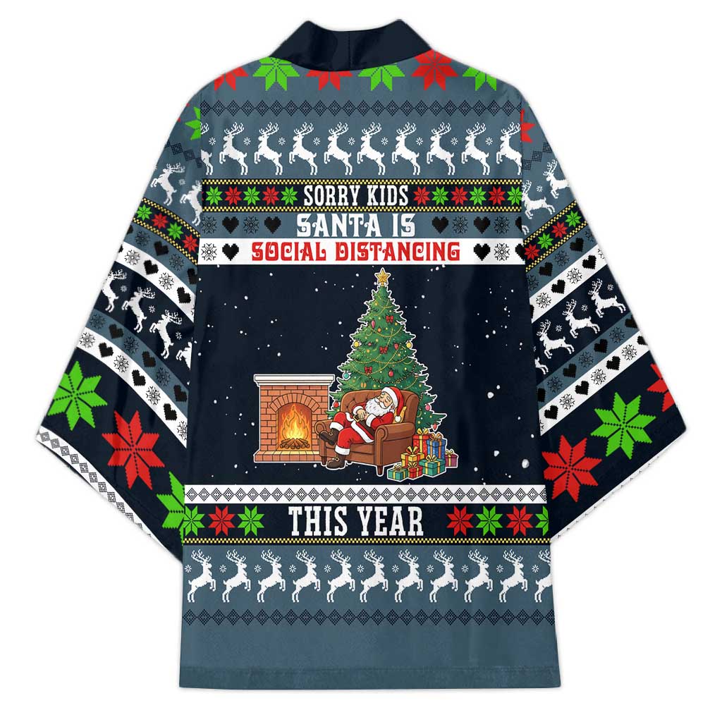 Sorry Kids Santa Is Social Distancing This Year Christmas Kimono Xmas Holiday Patterns - Wonder Print Shop
