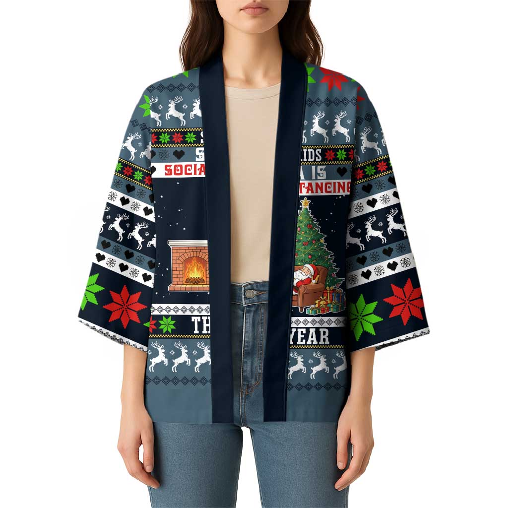 Sorry Kids Santa Is Social Distancing This Year Christmas Kimono Xmas Holiday Patterns - Wonder Print Shop