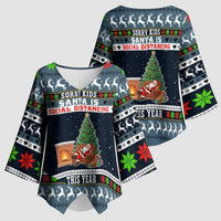 Sorry Kids Santa Is Social Distancing This Year Christmas Kimono Sleeve Blouse Xmas Holiday Patterns - Wonder Print Shop