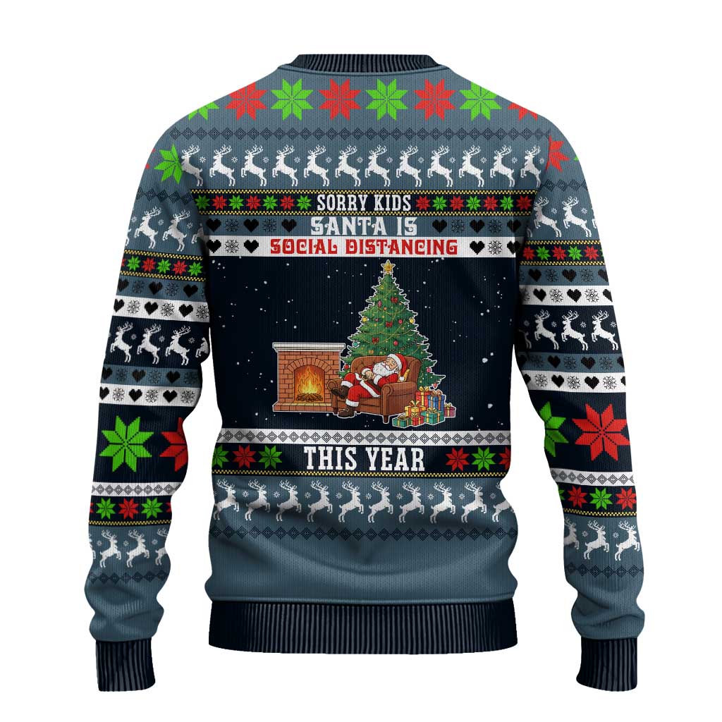 Sorry Kids Santa Is Social Distancing This Year Christmas Ugly Christmas Sweater Xmas Holiday Patterns - Wonder Print Shop