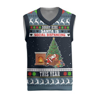 Sorry Kids Santa Is Social Distancing This Year Christmas Knitted V-Neck Vest Xmas Holiday Patterns - Wonder Print Shop