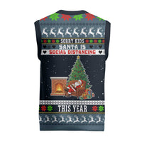 Sorry Kids Santa Is Social Distancing This Year Christmas Knitted V-Neck Vest Xmas Holiday Patterns - Wonder Print Shop
