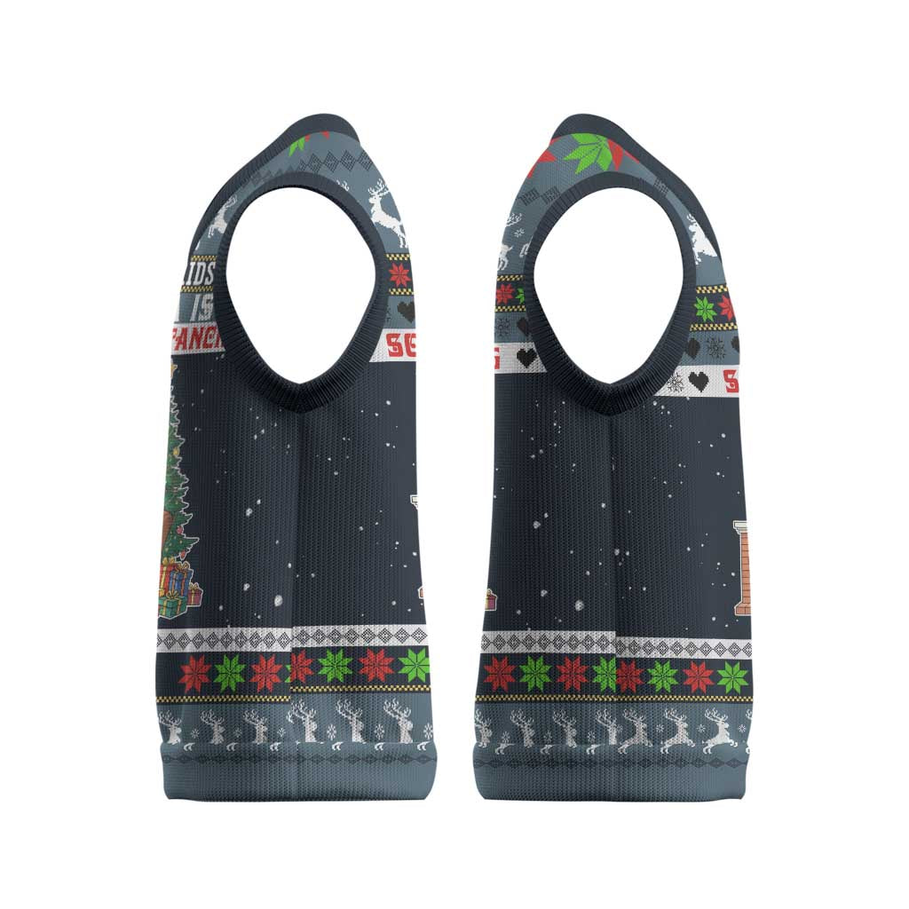 Sorry Kids Santa Is Social Distancing This Year Christmas Knitted V-Neck Vest Xmas Holiday Patterns - Wonder Print Shop