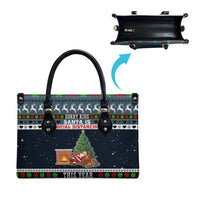Sorry Kids Santa Is Social Distancing This Year Christmas Leather Bag Xmas Holiday Patterns - Wonder Print Shop