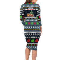 Sorry Kids Santa Is Social Distancing This Year Christmas Long Sleeve Bodycon Dress Xmas Holiday Patterns - Wonder Print Shop