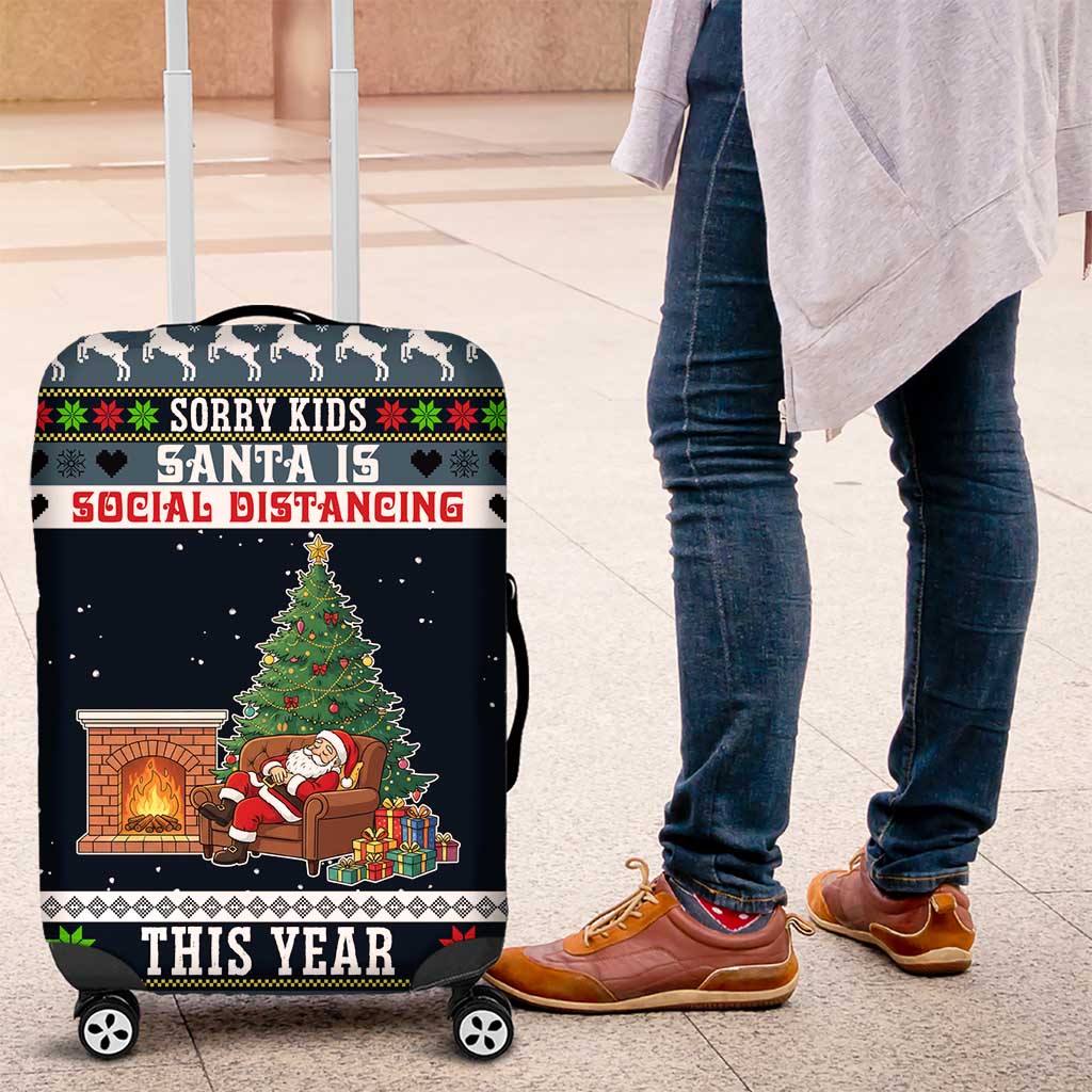 Sorry Kids Santa Is Social Distancing This Year Christmas Luggage Cover Xmas Holiday Patterns - Wonder Print Shop