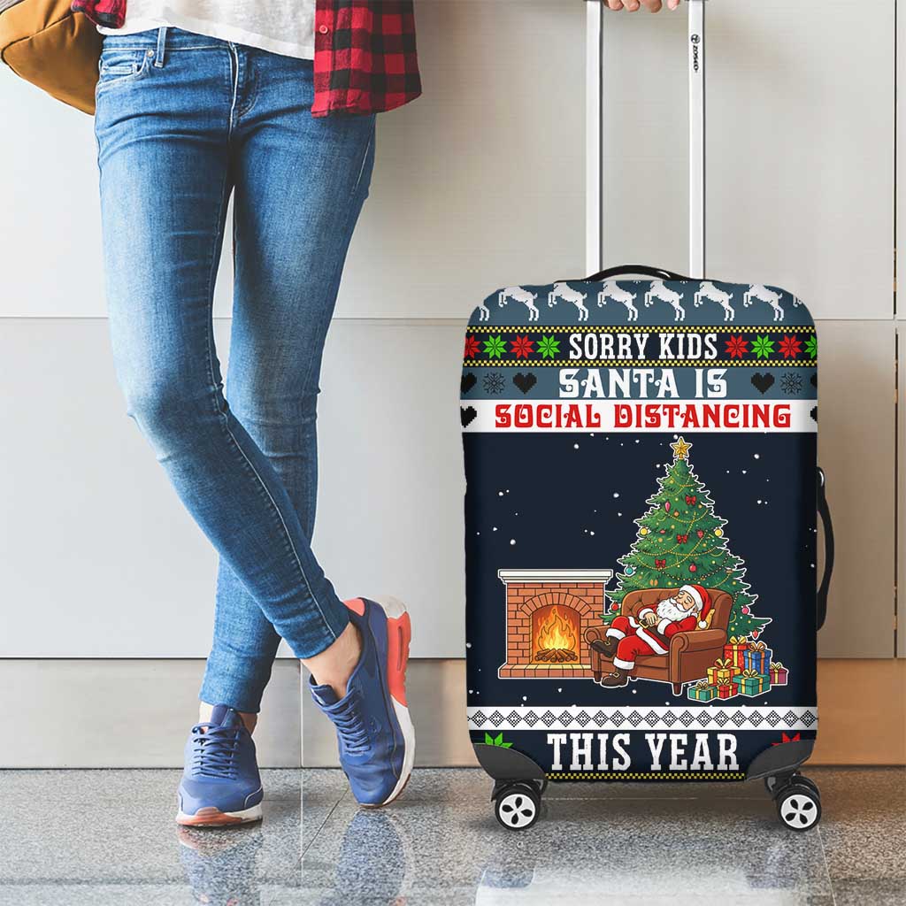 Sorry Kids Santa Is Social Distancing This Year Christmas Luggage Cover Xmas Holiday Patterns - Wonder Print Shop